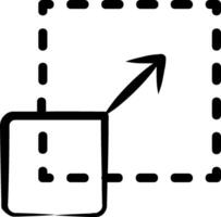 A square with an arrow pointing to it vector