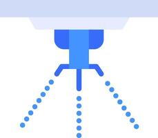 A blue light is shining on a white surface vector