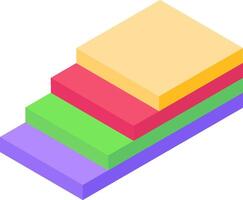 A stack of colored paper with a white background vector