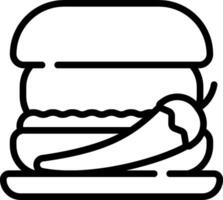 A hamburger with a hot pepper on top vector