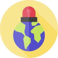 A globe with a red light on it vector