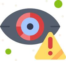 An eye with a red and blue triangle and a warning sign vector