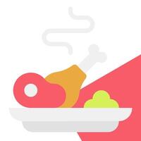 A plate with food on it and a smoke coming out of it vector