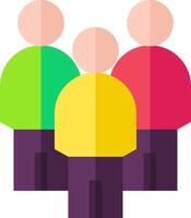 Three people standing together with one person in the middle vector