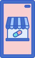 A pharmacy store icon on a tablet vector