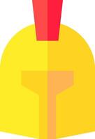 A yellow helmet with a red top vector