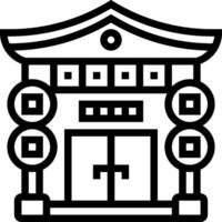 A black and white illustration of a building vector