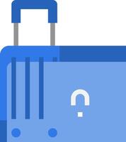 A blue suitcase with a question mark on it vector
