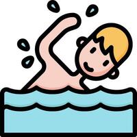 A cartoon swimmer is floating in the water vector