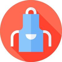 A blue apron with a long shadow vector