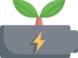 An icon of a battery with a plant growing out of it vector