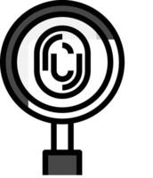 A magnifying glass with the letter u in it vector