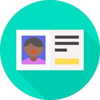A flat icon of a person's face on a green background vector