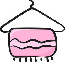 A pink towel hanging on a hanger vector