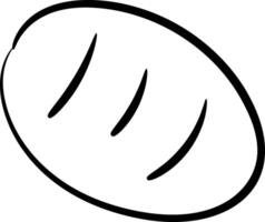A black and white drawing of a loaf of bread vector