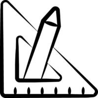 A pencil and ruler in a triangle vector