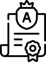 A certificate icon with a crown and a ribbon vector