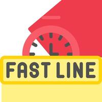 Fast line icon with a clock and a sign vector