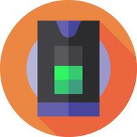A battery icon with a green and blue battery vector