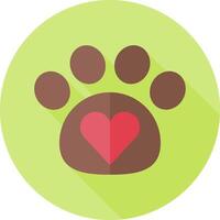 A dog paw with a heart on it vector