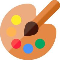A paint brush and palette icon vector