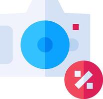 A camera with a red cross next to it vector