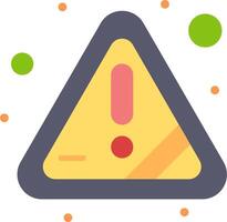 A yellow warning triangle with a red exclamation mark vector