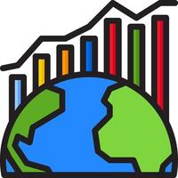 Global growth chart illustration vector