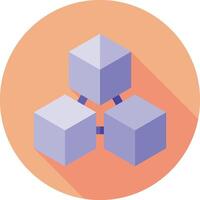 A flat icon of three cubes in a circle vector