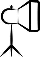 A black and white drawing of a camera vector