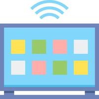 A flat screen with wifi symbol on it vector