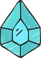 A blue diamond shaped object with a line drawn on it vector
