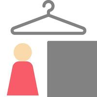 A person is standing in front of a closet vector