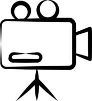 A camera with two lights on it vector