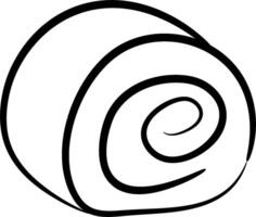 A black and white drawing of a roll of paper vector