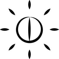 A black and white image of a sun with a circle vector