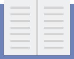 A book with a page open on a blue background vector