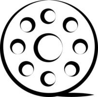 A movie reel with circles on it vector