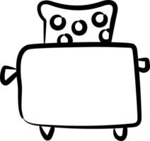 A cartoon drawing of a couch with a pillow vector