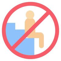 A no entry sign with a person sitting on a bench vector