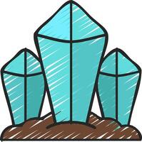 A blue crystal rock with three points on it vector