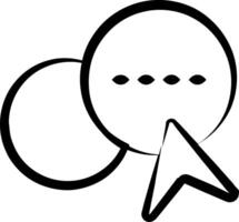 A black and white drawing of a speech bubble vector