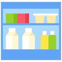 Refrigerator with milk, yogurt and other dairy products vector