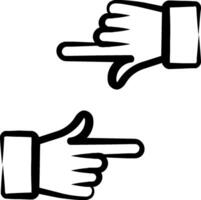 Two hands pointing at each other with one pointing up vector