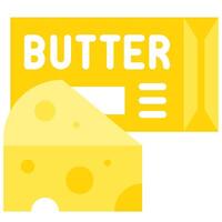 Butter icon with a piece of cheese vector