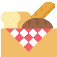 A box with bread and bread in it vector
