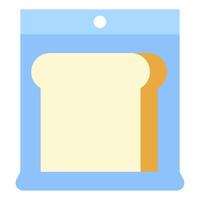 A slice of bread in a bag icon vector
