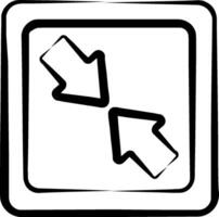 A black and white image of two arrows pointing in different directions vector