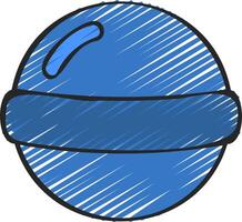 A blue ball with a blue band around it vector