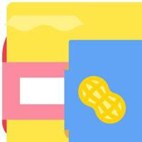 A yellow and blue folder with a peanut on it vector